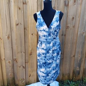 Eddie Bauer Blue Printed Dress Size Large
